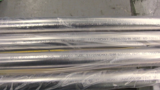 ASME SA270 / ASTM A270 Stainless Steel Welded Tube, Polished , Plain End , TP304/304l S2 AAA cert. , For food using