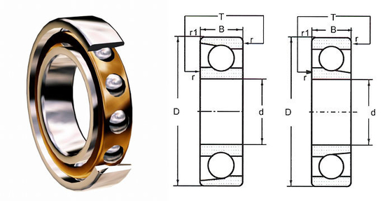 C3,C4,C5 Steel Angular Contact Ball Bearing 7308 BECBM