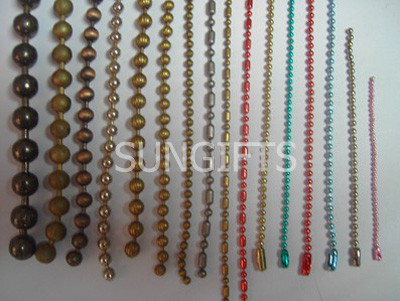 Steel nickel plated ball chain with special connector for holding keys