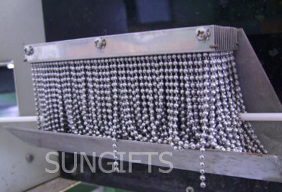 Steel nickel plated ball chain with special connector for holding keys