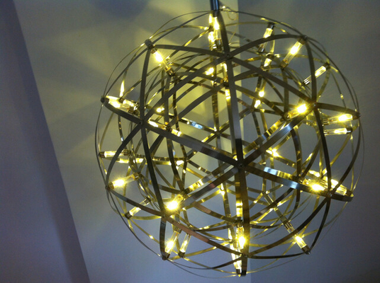 Modern Suspension Light Stainless Steel Large Round Ball Shaped Pendant lamp for Home Decoration