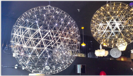 Modern Suspension Light Stainless Steel Large Round Ball Shaped Pendant lamp for Home Decoration