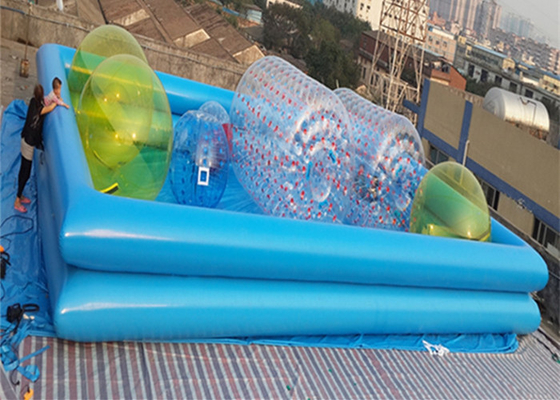 Colorful 1.0MM PVC Water Ball Inflatable Water Parks / Double-layer Inflatable Pool