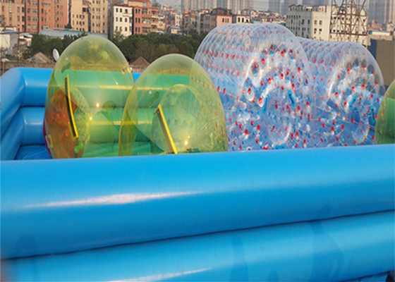 Colorful 1.0MM PVC Water Ball Inflatable Water Parks / Double-layer Inflatable Pool